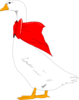 Goose With Red Bow On Neck Clip Art